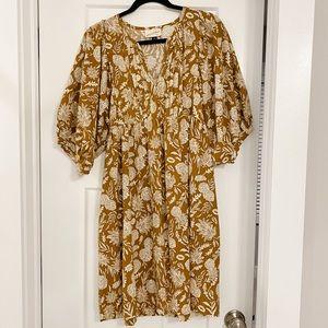 Universal Thread Floral Print Elbow Sleeve Babydoll Dress